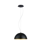 SOSPENSIONE GAETANO 1 1 X E27 STRUTTURA METALLO NERO INTERNO ORO Ø38 H150