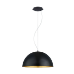 SOSPENSIONE GAETANO 1 1 X E27 STRUTTURA METALLO NERO INTERNO ORO Ø53 H150