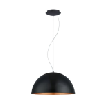 SOSPENSIONE GAETANO 1 1 X E27 STRUTTURA METALLO NERO INTERNO RAME Ø53 H150