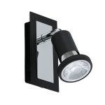 APPLIQUE SARRIA GU10 LED 5W INCLUSA STRUTTURA METALLO NERO E CROMATO 12 x 6