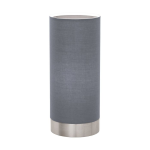 LAMPADA DA TAVOLO ABATJOUR 1 X E27 STRUTTURA NICKEL SATINATO DIFFUSORE TESSUTO GRIGIO Ø12 H25.5