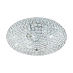PLAFONIERA CLEMENTE 3 X E27 STRUTTURA METALLO CROMATO DETTAGLI CRISTALLO Ø45 H20.5