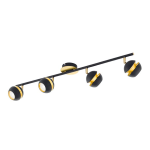 PLAFONIERA NOCITO 4 X GU10 LED 4 X 3,3W INCLUSA STRUTTURA METALLO NERO E ORO 76 x 10.5