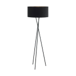 PIANTANA FONDACHELLI 1 X E27 STRUTTURA NICKEL SATINATO DIFFUSORE TESSUTO NERO INTERNO RAME Ø51 H151.5