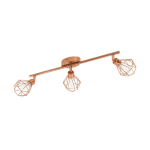 PLAFONIERA ZAPATA 3 X G9 LED 3 X 3W INCLUSA STRUTTURA METALLO RAME DIFFUSORE VETRO SATINATO 51.5 x 6.5
