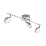 PLAFONIERA SALTO LED 3 X 5,4W 3000K 1920Lm STRUTTURA METALLO CROMATO DIFFUSORE SATINATO 56 x 13