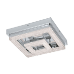 PLAFONIERA FRADELO LED 12W 3000K 1250Lm inclusa -Struttura in metallo / finitura cromo Diffusore in policarbonato, cristallo / finitura cromo, trasparente 26 x 26 H8.5
