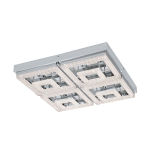 PLAFONIERA FRADELO LED 48W 3000K 5000Lm STRUTTURA METALLO CROMATO DIFFUSORE EFFETTO CRISTALLO 52 x 52 H9.5