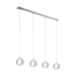 SOSPENSIONE CONESSA 4 X GU10 LED 4 X 3,3W INCLUSA STRUTTURA METALLO CROMATO 101 x 15 H110