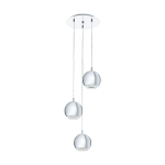 SOSPENSIONE CONESSA 3 X GU10 LED 3 X 3,3W INCLUSA STRUTTURA METALLO CROMATO Ø29 H110