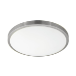 PLAFONIERA COMPETA 1 LED 24W 3000K 2500Lm STRUTTURA NICKEL SATINATO E POLICARBONATO BIANCO Ø43 H5.5