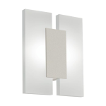 APPLIQUE METRASS 2 LED 2 X 4,5W 3000K 960Lm STRUTTURA NICKEL SATINATO DIFFUSORE POLICARBONATO OPACO 17 x 5.5 H20