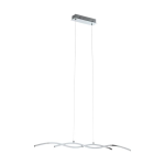 SOSPENSIONE LASANA 2 LED 2 X 9W 3000K 2000Lm STRUTTURA ALLUMINIO CROMATO DIFFUSORE POLICARBONATO BIANCO 87 x 8 H120