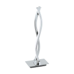 LAMPADA DA TAVOLO LASANA 2 LED 2 X 5W 3000K 1000Lm STRUTTURA ALLUMINIO CROMATO DIFFUSORE POLICARBONATO BIANCO 16 x 10 H46