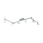 PLAFONIERA CARDILLIO 1 LED 6 X 3,2W 3000K 2400Lm SPOT REGOLABILI + 3 X 3,3W 3000K 1080Lm STRUTTURA ALLUMINIO CROMATO E SATINATO 158.5 x 8.5