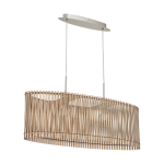 SOSPENSIONE SENDERO 2 X E27 STRUTTURA NICKEL SATINATO PARALUME LEGNO ACERO 77.5 x 25 H130