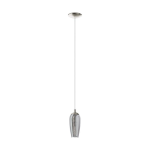 SOSPENSIONE FARSALA 1 X G9 LED 1 X 3W STRUTTURA NICKEL SATINATO DIFFUSORE VETRO FUMÈ Ø12.5 H110