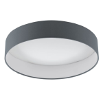 PLAFONIERA PALOMARO 1 LED 18W 3000K 2000Lm STRUTTURA TESSUTO ANTRACITE DIFFUSORE POLICARBONATO BIANCO  Ø40.5 H10