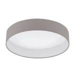 PLAFONIERA PALOMARO 1 LED 18W 3000K 2000Lm STRUTTURA TESSUTO TORTORA DIFFUSORE POLICARBONATO BIANCO Ø40.5 H10