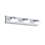 APPLIQUE ROMENDO 1 LED 3 X 7,2W 3000K 1710Lm STRUTTURA METALLO CROMATO DIFFUSORE POLICARBONATO SATINATO IP44 45 x 12.5 H7