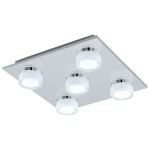 PLAFONIERA ROMENDO 1 LED 5 X 7,2W 3000K 2850Lm STRUTTURA METALLO CROMATO DIFFUSORE SATINATO IP44 32 x 32 H7