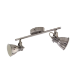 PLAFONIERA SERAS 2 X GU10 LED 2 X 3,3W INCLUSA STRUTTIRA NICKEL SATINATO BEIGE SPOT REGOLABILI 37 x 6.5
