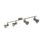 PLAFONIERA SERAS 4 X GU10 LED 4 X 3,3W STRUTTURA NICKEL SATINATO BEIGE 77 x 6.5