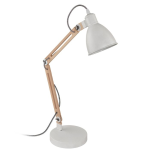 LAMPADA DA TAVOLO TORONA 1 X E14 STRUTTURA METALLO BIANCO STRUTTURA IN LEGNO 44.5 x 18 H60.5