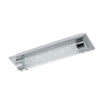 PLAFONIERA TOLORICO LED 8W 4000K 1100Lm STRUTTURA ACCIAIO INOX CROMATO DIFFUSORE EFFETTO CRISTALLI IP44 35 x 10 H7