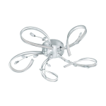 PLAFONIERA VALLEMARE 5 X 6,6W 4500 LUMEN 3000K STRUTTURA METALLO CROMATO DETTAGLI IN CRISTALLO Ø65 H12.5