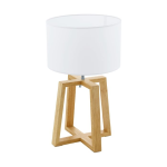 LAMPADA DA TAVOLO CHIETINO 1 1 X E27 STRUTTURA IN LEGNO DIFFUSORE TESSUTO BIANCO Ø26 H44