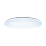 PLAFONIERA GIRON-S LED 80W 3000K 5000K 7800Lm STRUTTURA METALLO BIANCO DIFFUSORE EFFETTO CRISTALLO CAMBIO COLORE CON TELECOMANDO Ø100 H12