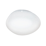 PLAFONIERA ASIMMETRICA 21W 2700K - 6500K 2500Lm STRUTTURA METALLO BIANCO DIFFUSORE EFFETTO CRISTALLO Ø45 H8.5