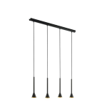 SOSPENSIONE CORTADERAS 4 X GU10 LED 4 X 5W INCLUSA STRUTTURA METALLO NERO INTERNO ORO DIMMER TRE STEP 113 x 8.5 H150