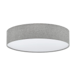 PLAFONIERA PASTERI 3 X E27 STRUTTURA METALLO DIFFUSORE TESSUTO GRIGIO Ø57 H15