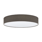 PLAFONIERA PASTERI 5 X E27 STRUTTURA METALLO DIFFUSORE TESSUTO MARRONE EFFETTO LINO Ø76 H15