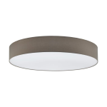 PLAFONIERA PASTERI 7 X E27 STRUTTURA METALLO DIFFUSORE TESSUTO TORTORA EFFETTO LINO Ø98 H17