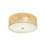 PLAFONIERA VISERBELLA 3 X E27 STRUTTURA METALLO DIFFUSORE TESSUTO CHAMPAGNE EFFETTO ORO Ø47 H19.5