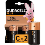 (1 Confezione) Duracell Plus Batterie 2pz Mezza Torcia LR14 MN1400 C