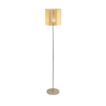 PIANTANA VISERBELLA 1 X E27 STRUTTURA METALLO CHAMPAGNE DIFFUSORE TESSUTO FOGLIA ORO Ø28 H158.5