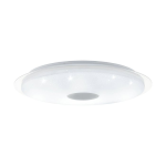 PLAFONIERLANCIANO LED 40W 3000K 4000K 5000K 4000Lm STRUTTURA METALLO DIFFUSORE POLICARBONATO EFFETTO CRISTALLI CAMBIO COLORE CON TELECOMANDO Ø66 H10