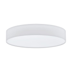 PLAFONIERA ROMAO 1 LED 40W 3000K 5000K 4000Lm STRUTTURA METALLO BIANCO DIFFUSORE TESSUTO BIANCO CAMBIOCOLORE CON TELECOMANDO Ø57 H12