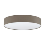 PLAFONIERA LED 40W 3000K 5000K 4000Lm TORTORA DIMMERABILE CON TELECOMANDO METALLO DIFFUSORE TESSUTO TORTORA Ø57 H12