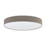 PLAFONIERA ROMAO 3 LED 60W 3000K 5000K 5800Lm STRUTTURA METALLO DIFFUSORE TESSUTO TORTORA CAMBIO COLORE CON TELECOMANDO Ø76 H12