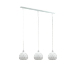SOSPENSIONE ROCCAFORTE 3 X E14 STRUTTURA METALLO BIANCO 75 x 17 H110