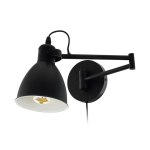 APPLIQUE SAN PERI 1 X E27 LED STRUTTURA METALLO NERO REGOLABILE 13 x 30 H21