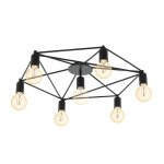 PLAFONIERA STAITI 7 X E27 STRUTTURA METALLO NERO RETICOLATO Ø76 H14