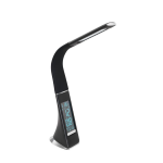 LAMPADA DA TAVOLO COGNOLI LED 3,2W 5000K 300Lm DIMMERABILE CON OROLOGIO E TEMPERATURA STRUTTURA POLICARBONATO NERO 7 x 10 H51