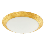 PLAFONIERA MONTENOVO LED 16W 3000K 1500Lm STRUTTURA METALLO DIFFUSORE VETRO BIANCO E FOGLIA ORO Ø39.5 H10