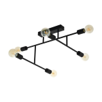 PLAFONIERA BELSIANA 6 X E27 STRUTTURA METALLO NERO 89 x 51 H35